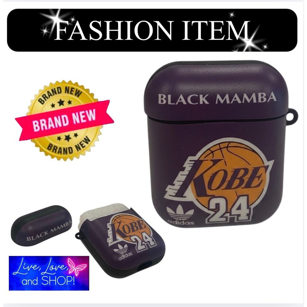 AIRPODS CASE: Handmade Kobe Bryant #24 Black Mamba, NWOT